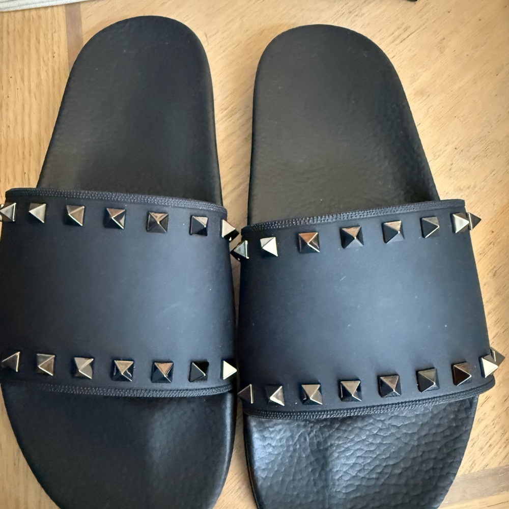 Valentino Garavani Black Studded Sandals